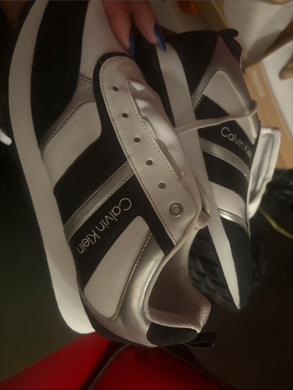Calvin Klein Woman’s Black and White Athletic Sneakers